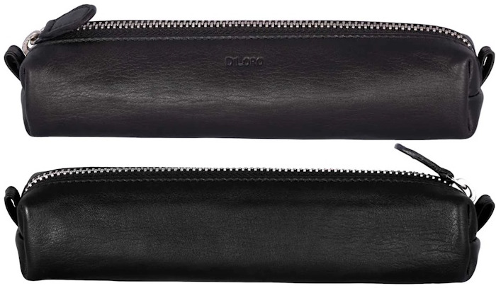 Étui DiLoro, série Leather Pen - Pencil Pouch Noir