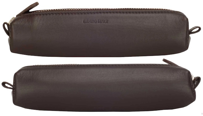 Étui DiLoro, série Leather Pen - Pencil Pouch Brun foncé