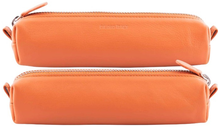 Étui DiLoro, série Leather Pen - Pencil Pouch Orange