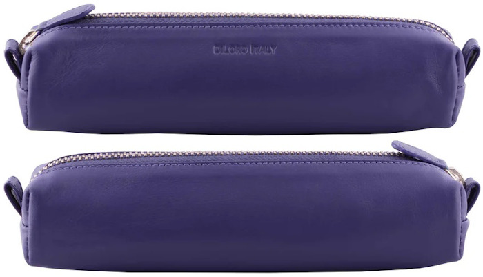 Étui DiLoro, série Leather Pen - Pencil Pouch Violet