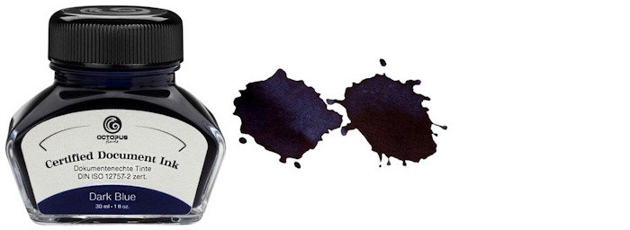 Bouteille d'encre Octopus Fluids, s&eacute;rie Document Inks Encre bleu fonc&eacute; (30ml)