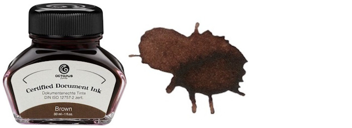 Bouteille d'encre Octopus Fluids, s&eacute;rie Document Inks Encre brune (30ml)