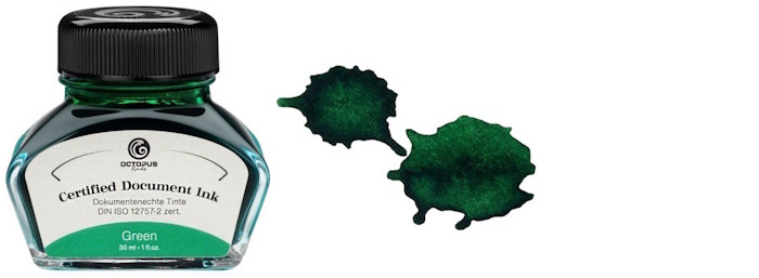 Bouteille d'encre Octopus Fluids, s&eacute;rie Document Inks Encre verte (30ml)