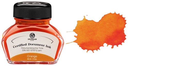 Bouteille d'encre Octopus Fluids, s&eacute;rie Document Inks Encre Orange (30ml)