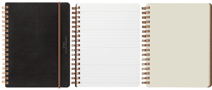 MIDORI Notebook (B6 Variant), WM Ring Grain series Black