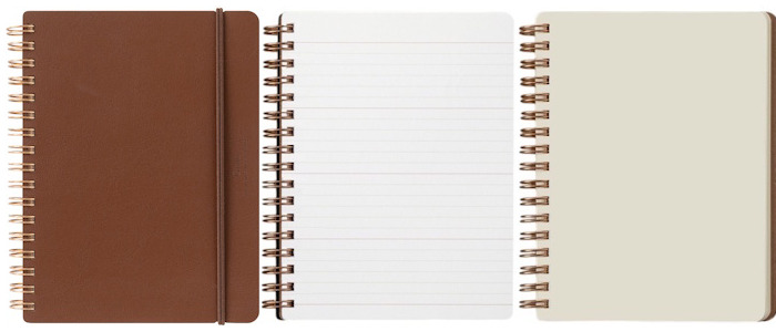 MIDORI Notebook (B6 Variant), WM Ring Grain series Brown