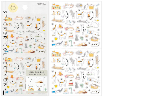 Autocollants MIDORI, s&eacute;rie Sticker Collection - Chats (#3)