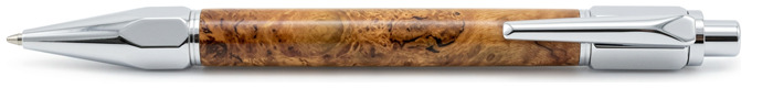 Ecowoodturner&nbsp;Ballpoint pen,&nbsp;Facet-Grip Click&nbsp;series&nbsp;Brown #13