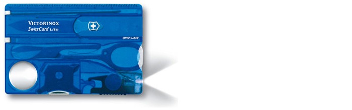 Victorinox Multifunction card, SwissCards Lite series Translucent blue