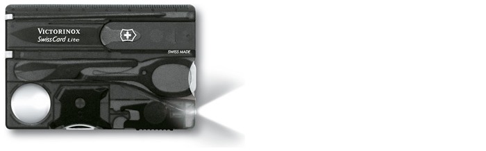 Victorinox Multifunction card, SwissCards Lite series Translucent black