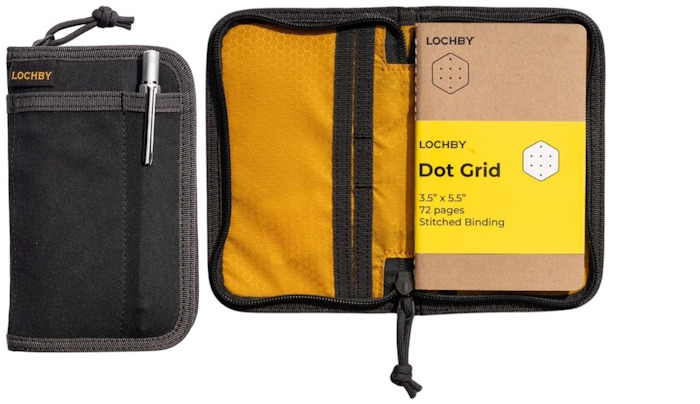 Lochby Notebook, Pocket Journal series Charcoal - Gold (Bumblebee)