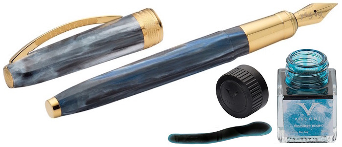 Ensemble stylo plume Visconti, série Édition Spéciale Van Gogh The Prisoners' Round - avec bouteille d'encre