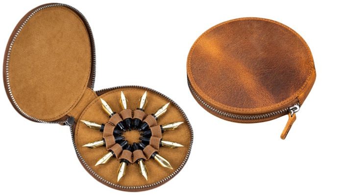 Étui Galen Leather Co., série The Nib Circle - Leather Zip Nib Case (12) Brun Crazy Horse