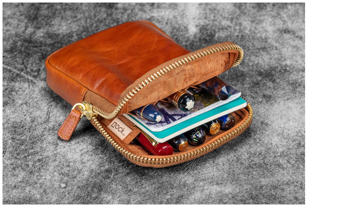 Étui pour stylo Galen Leather Co., série Legacy Collection Galen X Nock Co Leather Sinclair Pen Case Cognac profond