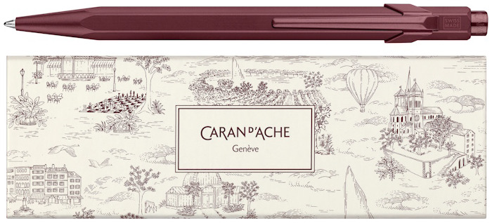 Caran d'Ache Ballpoint pen, 849 Toile de Jouy - Geneva Edition SE series Burgundy