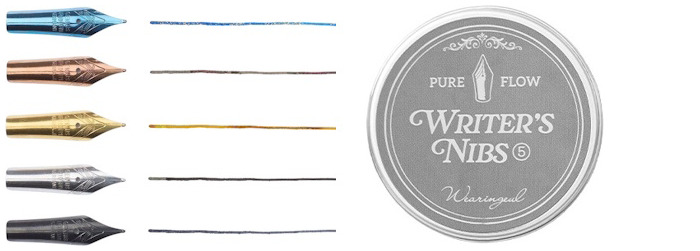 Wearingeul Nibs for dip pen holder, Writing Implements series (Set of 5 colors, identical model)