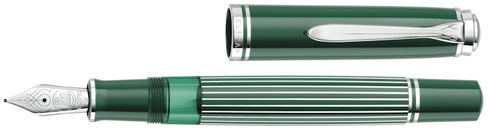 Pelikan Fountain pen, Souverän M815 Metal Striped Green Special Edition series 
