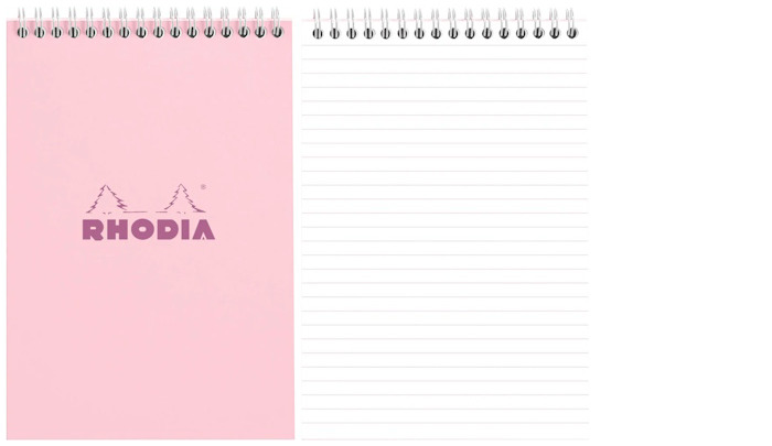 Rhodia Notepad (A5), Couleurs series Pink (Lined - Wirebound)