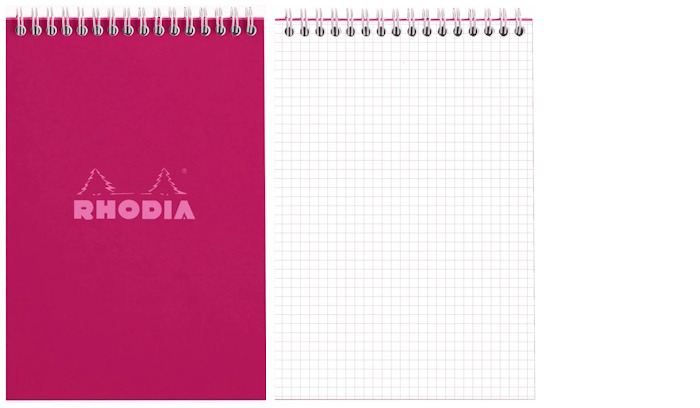 Rhodia Notepad (A5), Couleurs series Plum (5x5 squared - Wirebound)