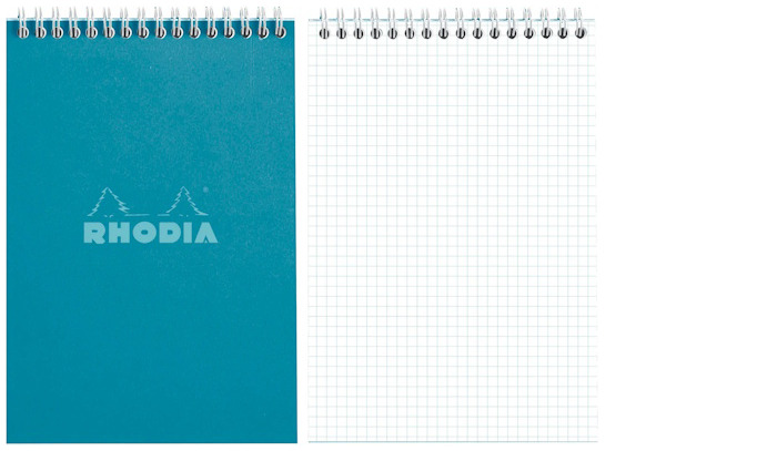 Rhodia Notepad (A5), Couleurs series Peacock (5x5 squared - Wirebound)