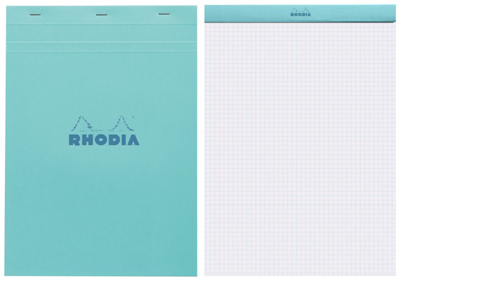 Rhodia Notepad (A4 - N°18), Couleurs series Azure (5x5 squared - Stapled)