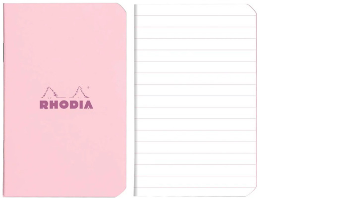 Rhodia Notebook (A7), Couleurs series Pink (Lined - Stapled)