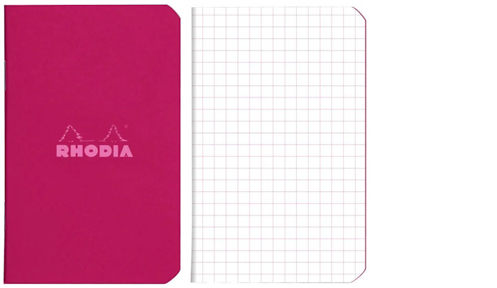 Rhodia Notebook (A7), Couleurs series Plum (5x5 squared - Stapled)