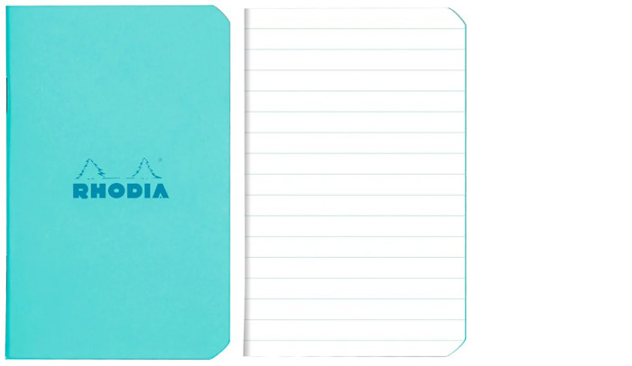 Rhodia Notebook (A7), Couleurs series Azure (Lined - Stapled)