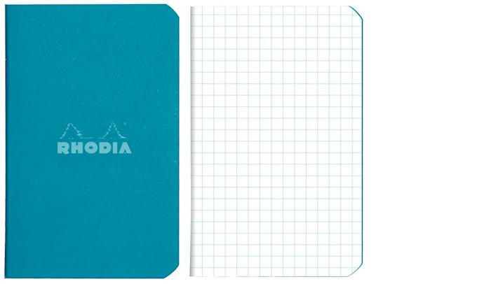 Rhodia Notebook (A7), Couleurs series Peacock (5x5 squared - Stapled)