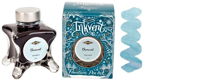 Bouteille d'encre Diamine, série Inkvent Teal Edition Encre Overcast (50ml)