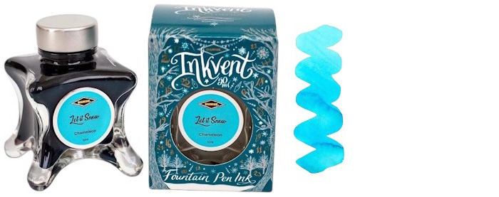 Bouteille d'encre Diamine, série Inkvent Teal Edition Encre Let it Snow (50ml)