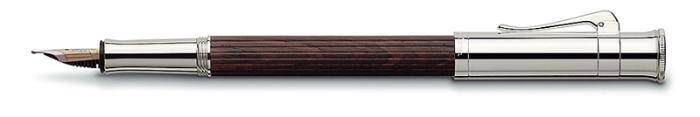 Stylo plume&nbsp;Faber-Castell, Graf von,&nbsp;s&eacute;rie&nbsp;Precious wood & Platinum&nbsp;Brun foncé