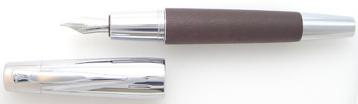 Faber-Castell Fountain pen, E-motion Wood/Chrome serie Dark brown