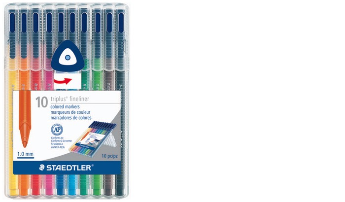 Staedtler Felt pen, Triplus Color series Multicolor (10)