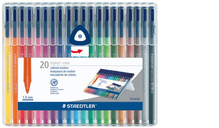 Crayon feutre Staedtler , série Triplus Color Multicolore (20)