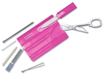 Carte multifonction Victorinox, série SwissCards Rose translucide