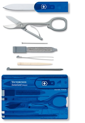 Carte multifonction Victorinox, série SwissCards Bleu translucide
