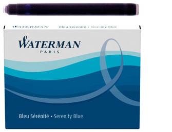 Cartouche d'encre Waterman Courte, Bleu Sérénité