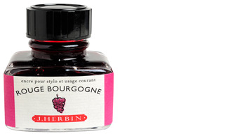 Bouteille d'encre J.Herbin , série La Perle Des Encres Emcre Rouge (Rouge Bourgogne)