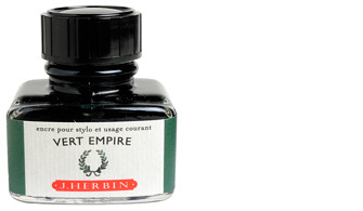 Bouteille d'encre J.Herbin , série La Perle Des Encres - The Pearl of Inks Vert (Vert empire)