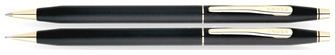 Ensemble stylo & crayon à mines (0.7mm) Cross, série Classic Century Noir Mat GT