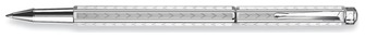 Stylo bille roulante Caran d'Ache, série Ecridor Chevron Rodhium