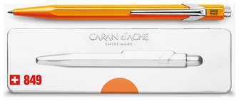 Stylo bille Caran d'Ache, série Office line  849 Orange fluo Popline
