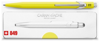 Stylo bille Caran d'Ache, série Office line  849 Jaune fluo Popline