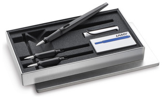 Ensemble stylo plume Lamy, série Joy Noir/Aluminium