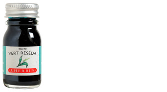 Bouteille d'encre J.Herbin , série La Perle des Encres Encre verte (Vert réséda) (10 ml)