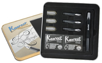 Ensemble stylo plume Kaweco, série Calligraphy Noir 