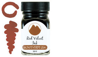 Bouteille d'encre Monteverde, série Core Ink Collection Encre Red Velvet - 30ml