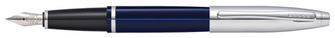 Stylo plume Cross, série Calais Bleu/Chrome 