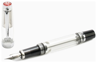 Stylo plume TWSBI, série VAC mini Translucide & noir translucide (Pointe stub)